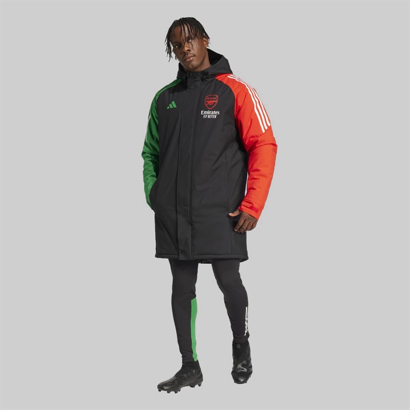 adidas Mens AFC Arsenal FC 24/25 Tiro 24 European Stadium Parka Jacket Black
