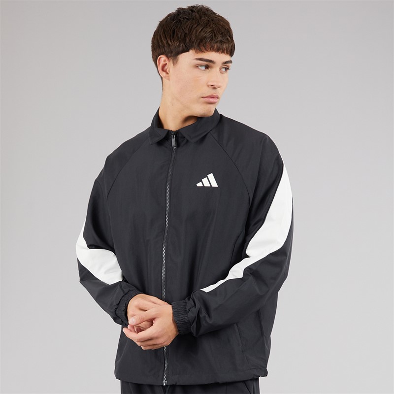 adidas Mens Stadium Track Jacket Black/Off White