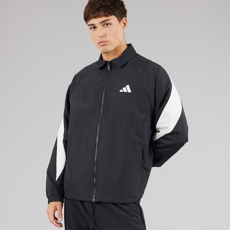 adidas Mens Stadium Track Jacket Black/Off White