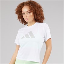 adidas Womens Primelift Performance Big Logo T-Shirt White