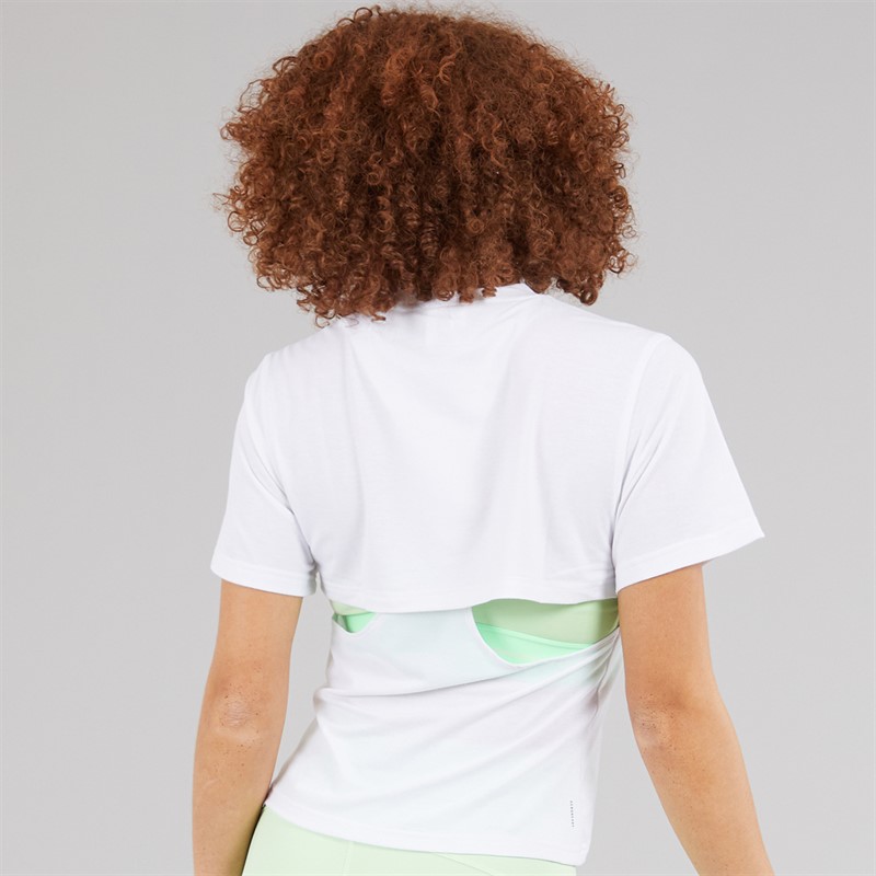 adidas Womens Primelift Performance Big Logo T-Shirt White
