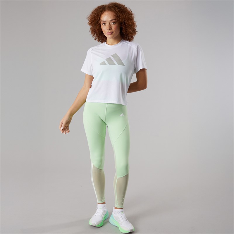 adidas Womens Primelift Performance Big Logo T-Shirt White