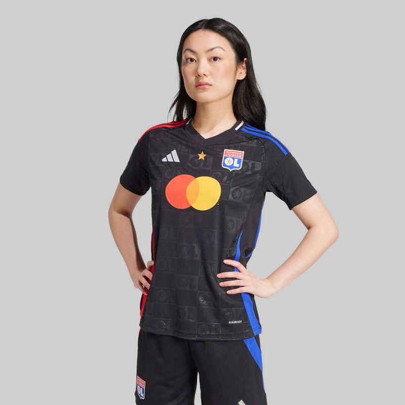 adidas Womens OL Olympique Lyon 24/25 Away Jersey Black