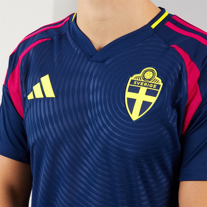 adidas Mens SWE Sweden 2024 Away Jersey Team Navy Blue