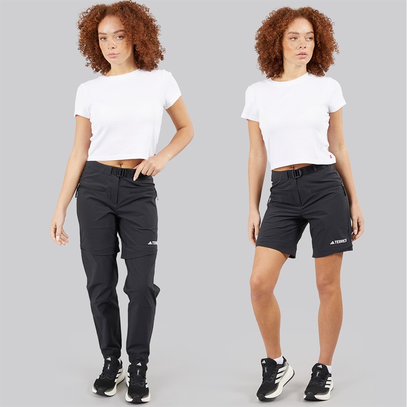 adidas Womens Terrex Utilitas Zip Off Hiking Pants Black