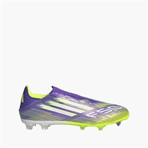 adidas Mens F50 League Radiant Blaze Pack Laceless FG/MG Firm/Multi Ground Football Boots Purple Rush/Cloud White/Lucid Lemon