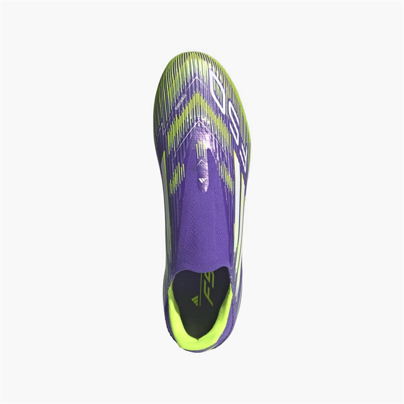adidas Mens F50 League Radiant Blaze Pack Laceless FG/MG Firm/Multi Ground Football Boots Purple Rush/Cloud White/Lucid Lemon