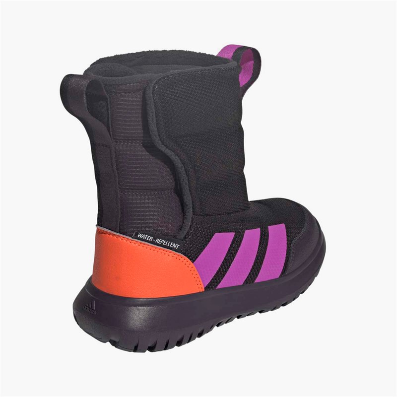 adidas Kids Winterplay Hi Boots Core Black/Purple Burst/Impact Orange