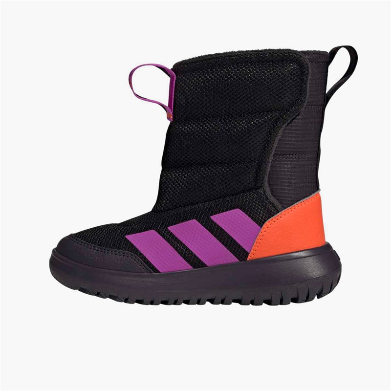 adidas Kids Winterplay Hi Boots Core Black/Purple Burst/Impact Orange
