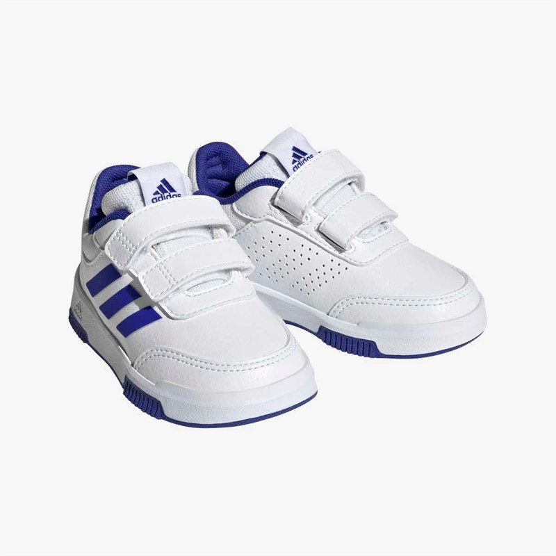 adidas Infant Tensaur Hook And Loop Velcro Trainers Cloud White/Lucid Blue/Core Black