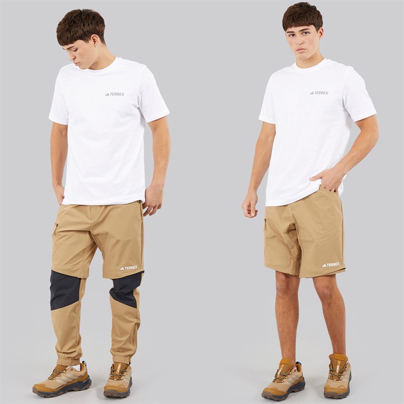 adidas Mens Terrex Utilitas Zip Off Hiking Pants Cardboard