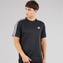 adidas Mens Train Essentials 3-Stripes Training T-Shirt Black/White