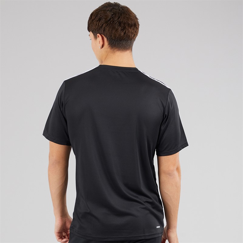 adidas Mens Train Essentials 3-Stripes Training T-Shirt Black/White