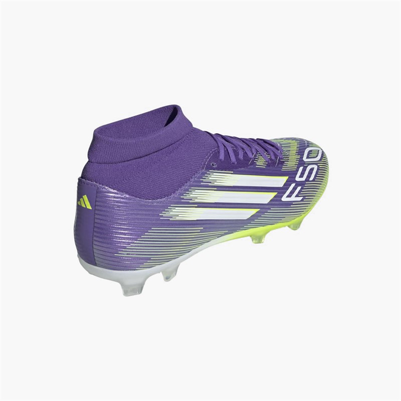 adidas Mens F50 League Mid Radiant Blaze Pack FG/MG Firm/Multi Ground Football Boots Purple Rush/Cloud White/Lucid Lemon
