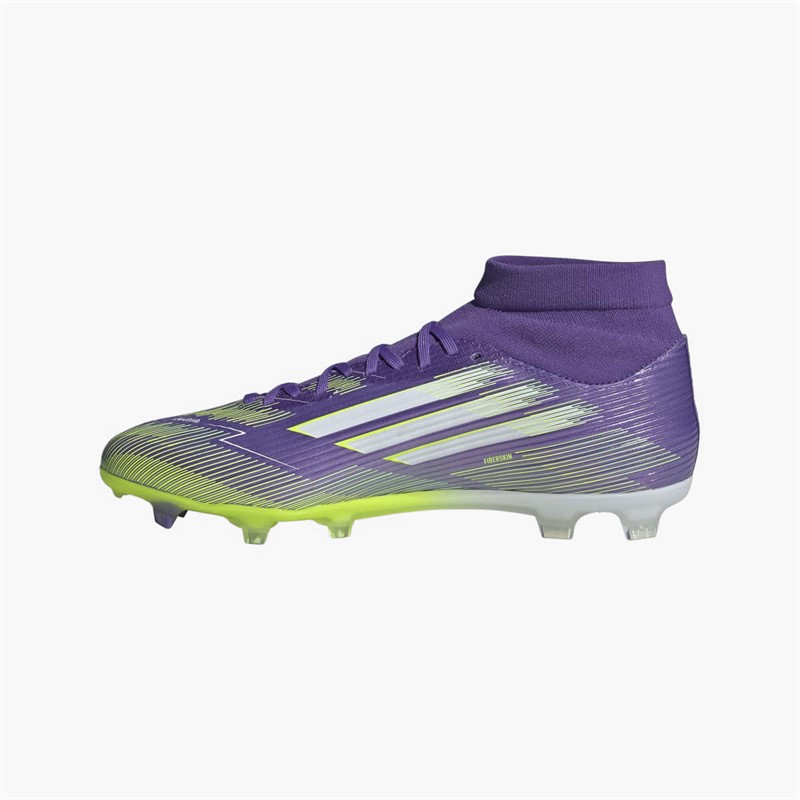 adidas Mens F50 League Mid Radiant Blaze Pack FG/MG Firm/Multi Ground Football Boots Purple Rush/Cloud White/Lucid Lemon
