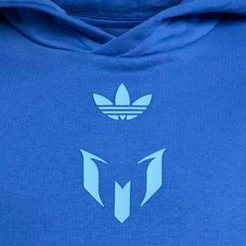 adidas Junior Messi Logo Hoodie Royal Blue
