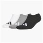 adidas Mens Golf Three Pack No Show Socks White/Grey Heather/Black