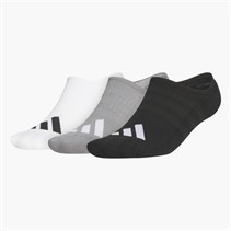 adidas Mens Golf Three Pack No Show Socks White/Grey Heather/Black