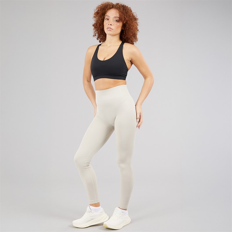 adidas Womens Workout Essentials Full Length Knit Leggings Beige