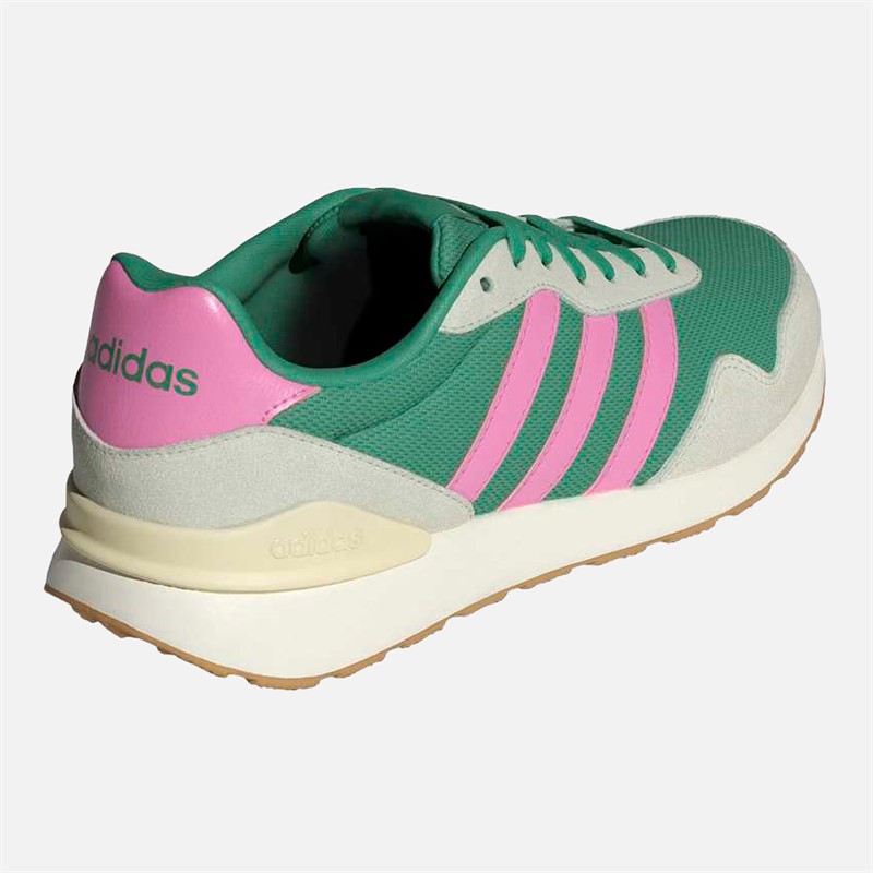 adidas Womens Run 60s 4.0 Trainers Semi Court Green/Bliss Pink/Warm Vanilla