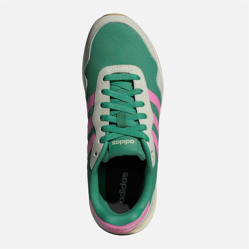 adidas Womens Run 60s 4.0 Trainers Semi Court Green/Bliss Pink/Warm Vanilla