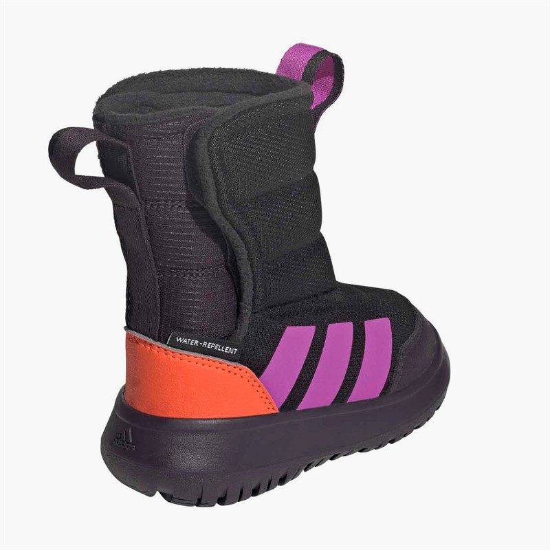 adidas Infant Winterplay Hi Boots Core Black/Purple Blast/Impact Orange