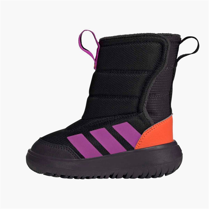 adidas Infant Winterplay Hi Boots Core Black/Purple Blast/Impact Orange