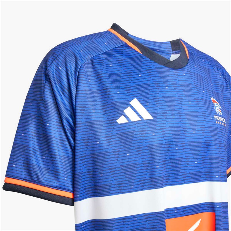 adidas Mens FFHB France Handball 25/26 Home Replica Jersey Semi Lucid Blue