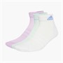 adidas Mens Cushioned Three Pack Ankle Socks Powder Plum/White/Halo Mint