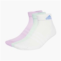 adidas Mens Cushioned Three Pack Ankle Socks Powder Plum/White/Halo Mint