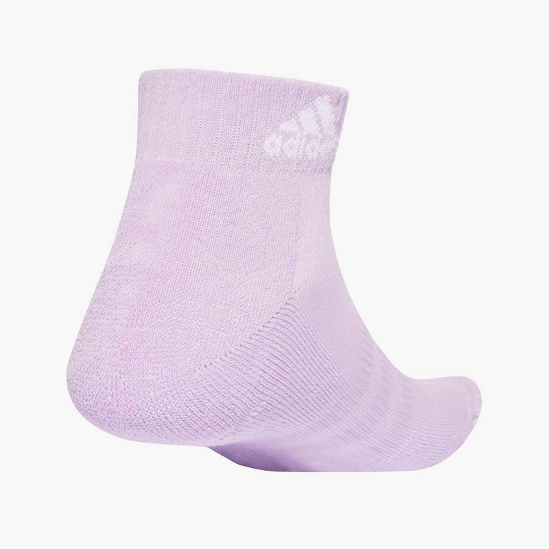 adidas Mens Cushioned Three Pack Ankle Socks Powder Plum/White/Halo Mint