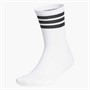 adidas Mens Golf 3-Stripes Half Crew Socks White