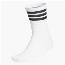 adidas Mens Golf 3-Stripes Half Crew Socks White