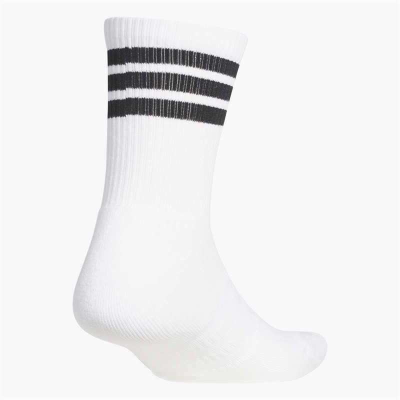 adidas Mens Golf 3-Stripes Half Crew Socks White