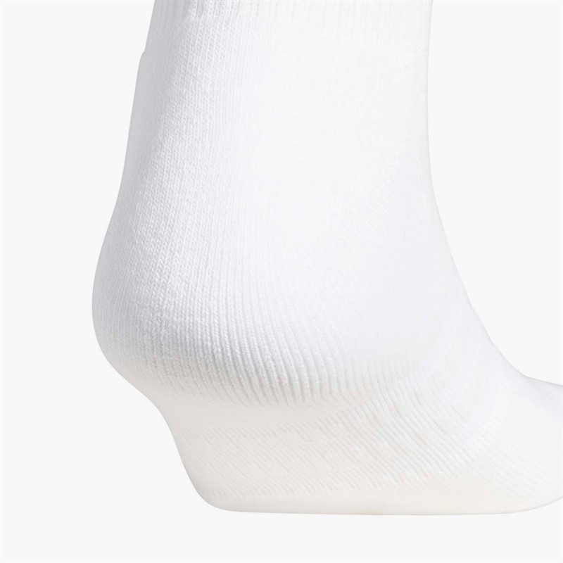 adidas Mens Golf 3-Stripes Half Crew Socks White