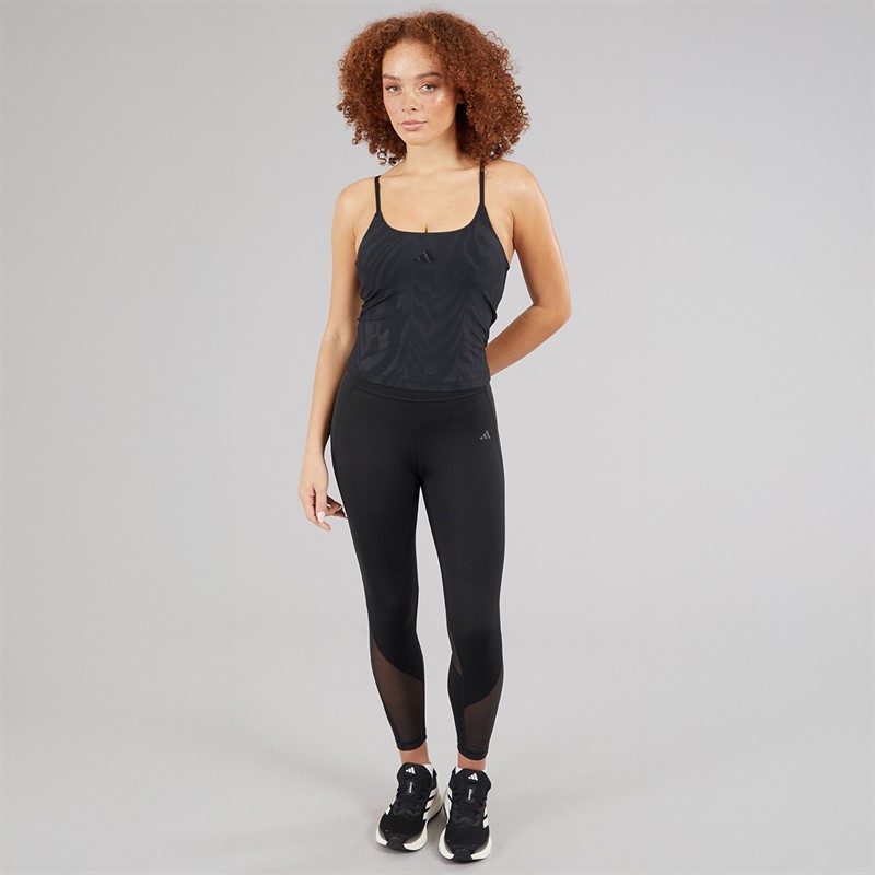 adidas Womens Optime All Over Print Tank Top Black