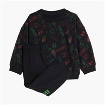 adidas Infant X Disney Mickey Mouse Sweatshirt And Joggers Set Black/Impact Orange/Lime Burst