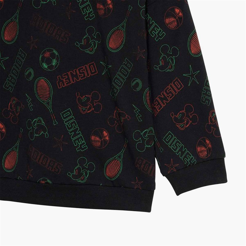 adidas Infant X Disney Mickey Mouse Sweatshirt And Joggers Set Black/Impact Orange/Lime Burst