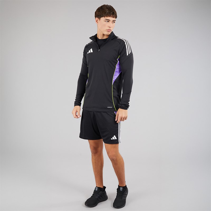 adidas Mens Tiro 25 Competition 1/4 Zip Training Top Black/Purple Rush