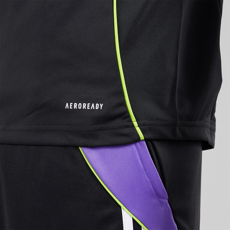 adidas Mens Tiro 25 Competition 1/4 Zip Training Top Black/Purple Rush