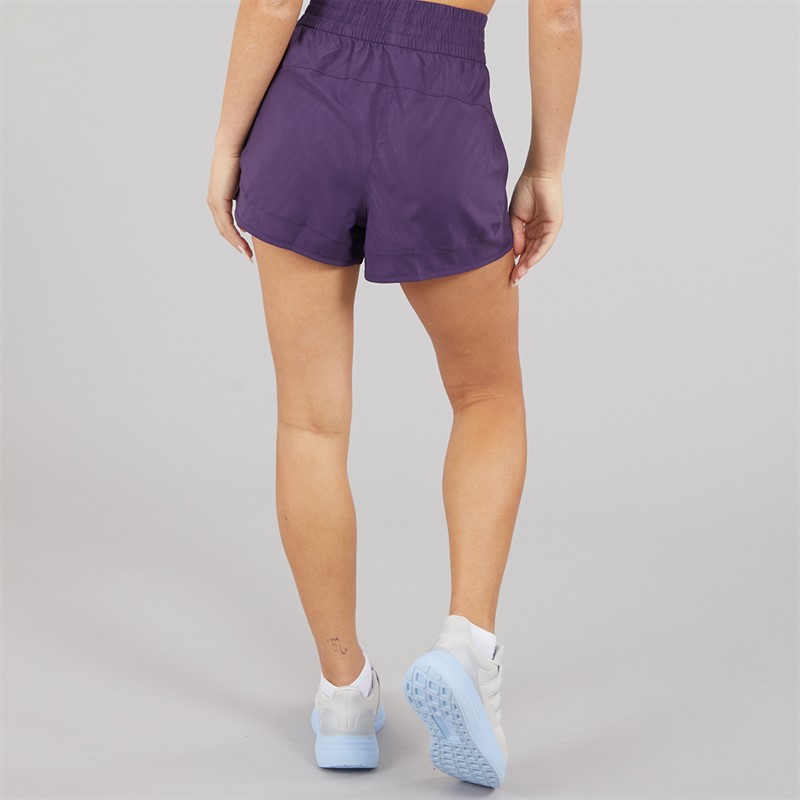 adidas Womens Pacer Training High Rise Woven Shorts Aurora Plum