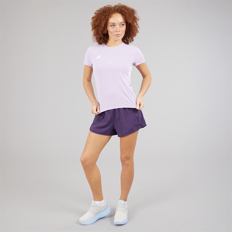 adidas Womens Pacer Training High Rise Woven Shorts Aurora Plum