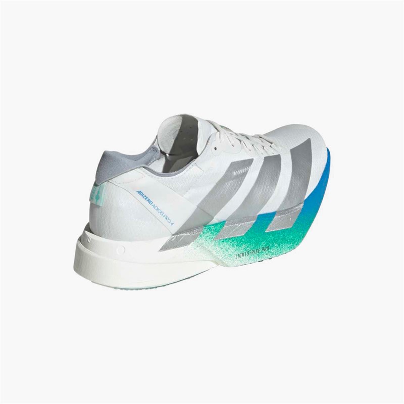 adidas Womens Adizero Adios Pro 4 Neutral Running Shoes Crystal White/Matte Silver/Glory Green