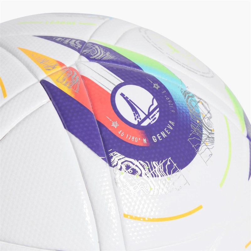 adidas Euro 25 League Match Football (Fifa Quality Certified) White/Multicolor/Lucid Lemon