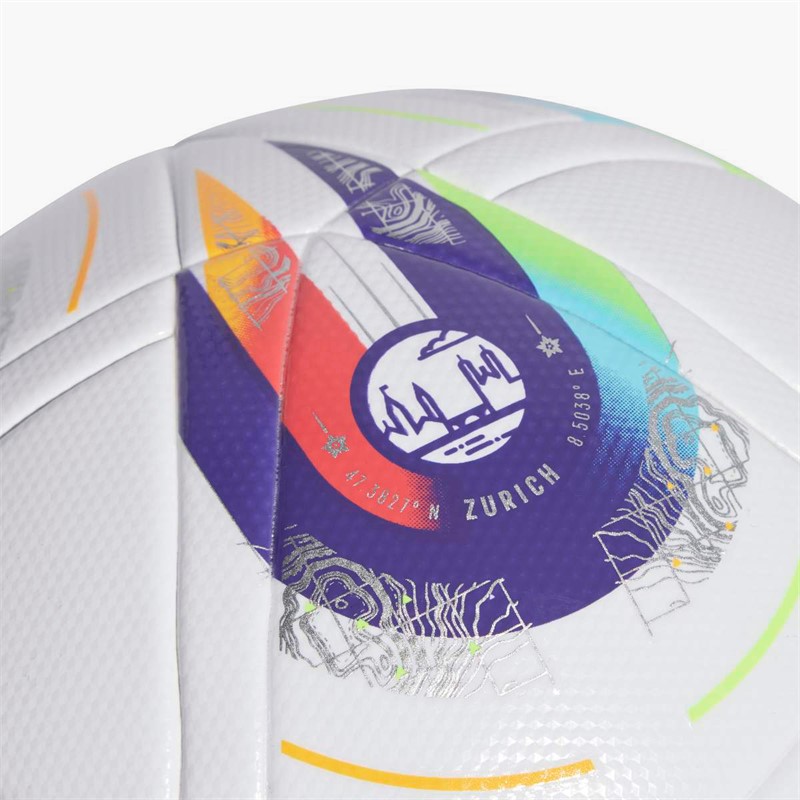 adidas Euro 25 League Match Football (Fifa Quality Certified) White/Multicolor/Lucid Lemon