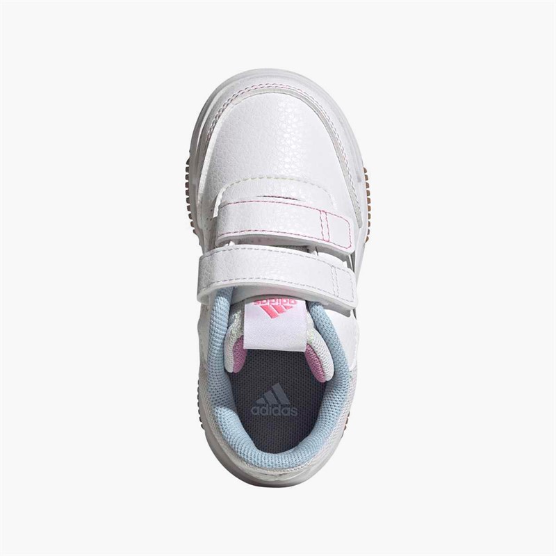 adidas Infant Tensaur Hook And Loop Velcro Trainers Cloud White/Silver Metallic/Bliss Pink