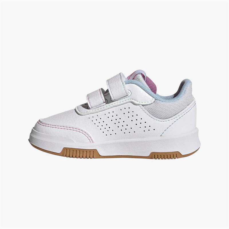 adidas Infant Tensaur Hook And Loop Velcro Trainers Cloud White/Silver Metallic/Bliss Pink
