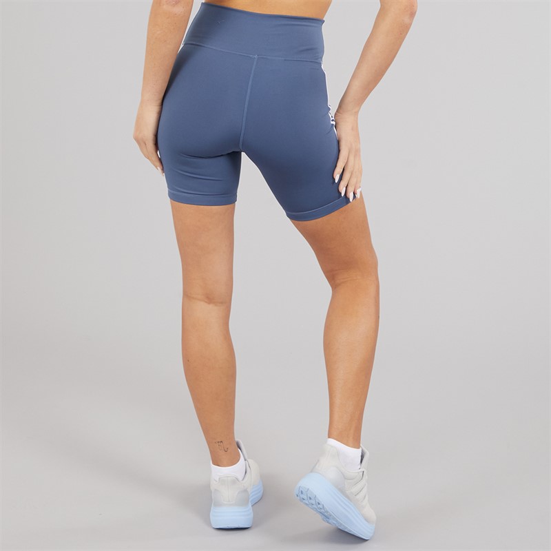 adidas Womens Training Essentials 3-Stripes High Waist Shorts Preloved Ink