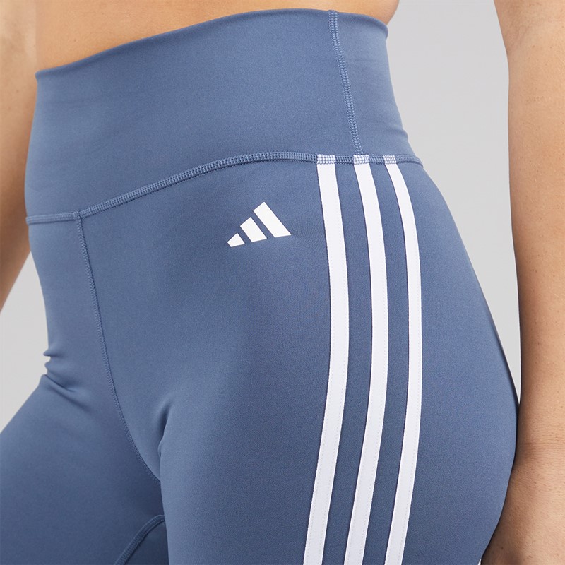 adidas Womens Training Essentials 3-Stripes High Waist Shorts Preloved Ink