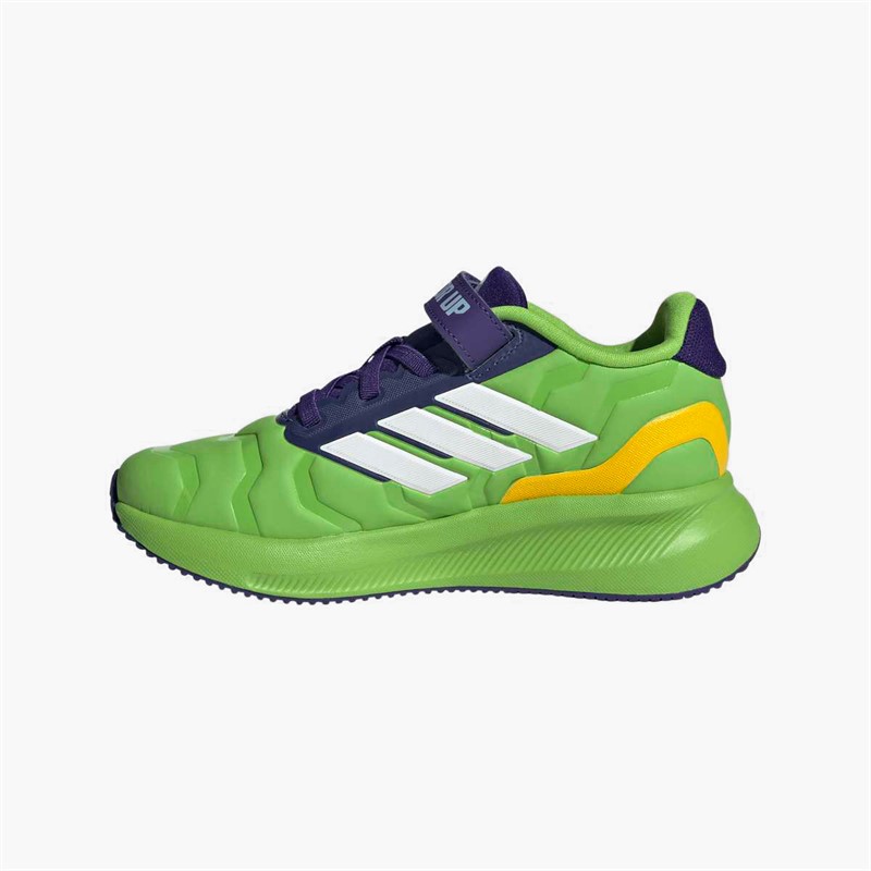 adidas Kids adidas X Marvel Iron Hulk Runfalcon 5 Trainers Semi Solar Green/Cloud White/Collegiate Purple